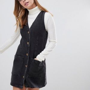 Petite denim button dress
